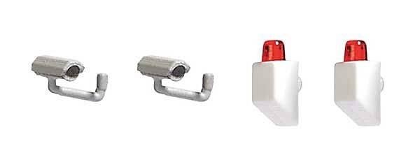 Cameras & Alarm Systems -- 2 Each: Survellance Cameras & Alarm Lights (Nonworking), HO, Busch Gmbh & Co Kg 7755