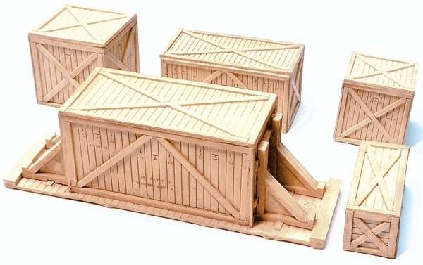 Cast Resin Freight Car Load -- Heavy Crates - Various Pieces pkg(5), HO, Chooch Enterprises 7243