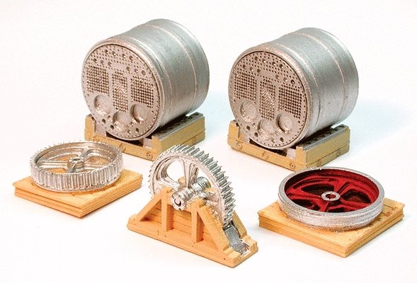 Cast Resin Freight Car Load -- 40-Ton Steam Boiler 3/4′ 1.9cm, HO, Chooch Enterprises 7280