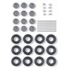 Low-Pressure Tire Set -- 12 Wheels & Hubs, HO, Busch Gmbh & Co Kg 49974