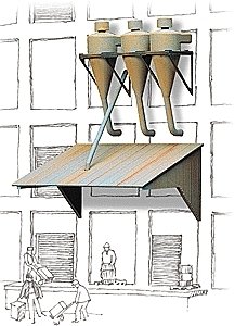 Wall-Mount Industrial Dust Collectors -- Kit pkg(3), HO, Walthers Cornerstone 3510