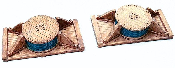 Cast Resin Freight Car Load -- Light Cable Spools 2-Pack, HO, Chooch Enterprises 7245
