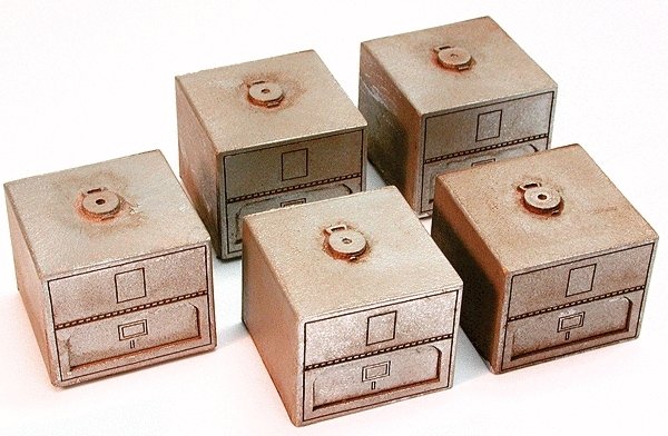 Cast Resin Freight Car Load -- Barium Oxide Bins - Large, All Scales, Chooch Enterprises 7287