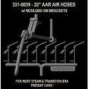 22′ AAR Air Hoses - Molded Rubber -- With Integral Mounting Brackets - 4 Pair, HO, Hi-Tech Details 6039