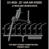 22′ AAR Air Hoses - Molded Rubber -- With Integral Mounting Brackets - 4 Pair, HO, Hi-Tech Details 6039