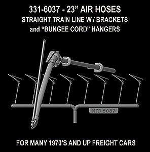 Brake Hose Set (Rubber) w/Support Strap -- For Modern Freight Cars, HO, Hi-Tech Details 6037