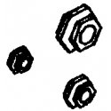Steam Loco Pipe Unions (Brass Castings) -- Hexagonal - 8 Small, 6 Medium, 2 Large, HO, Cal Scale 484