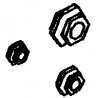 Steam Loco Pipe Unions (Brass Castings) -- Hexagonal - 8 Small, 6 Medium, 2 Large, HO, Cal Scale 484