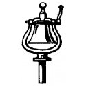 Steam Engine Bell w/Bracket (Brass Casting) -- Old Style w/Ball Top (Rigid), HO, Cal Scale 329