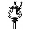Steam Engine Bell w/Bracket (Brass Casting) -- Old Style w/Ball Top (Rigid), HO, Cal Scale 329