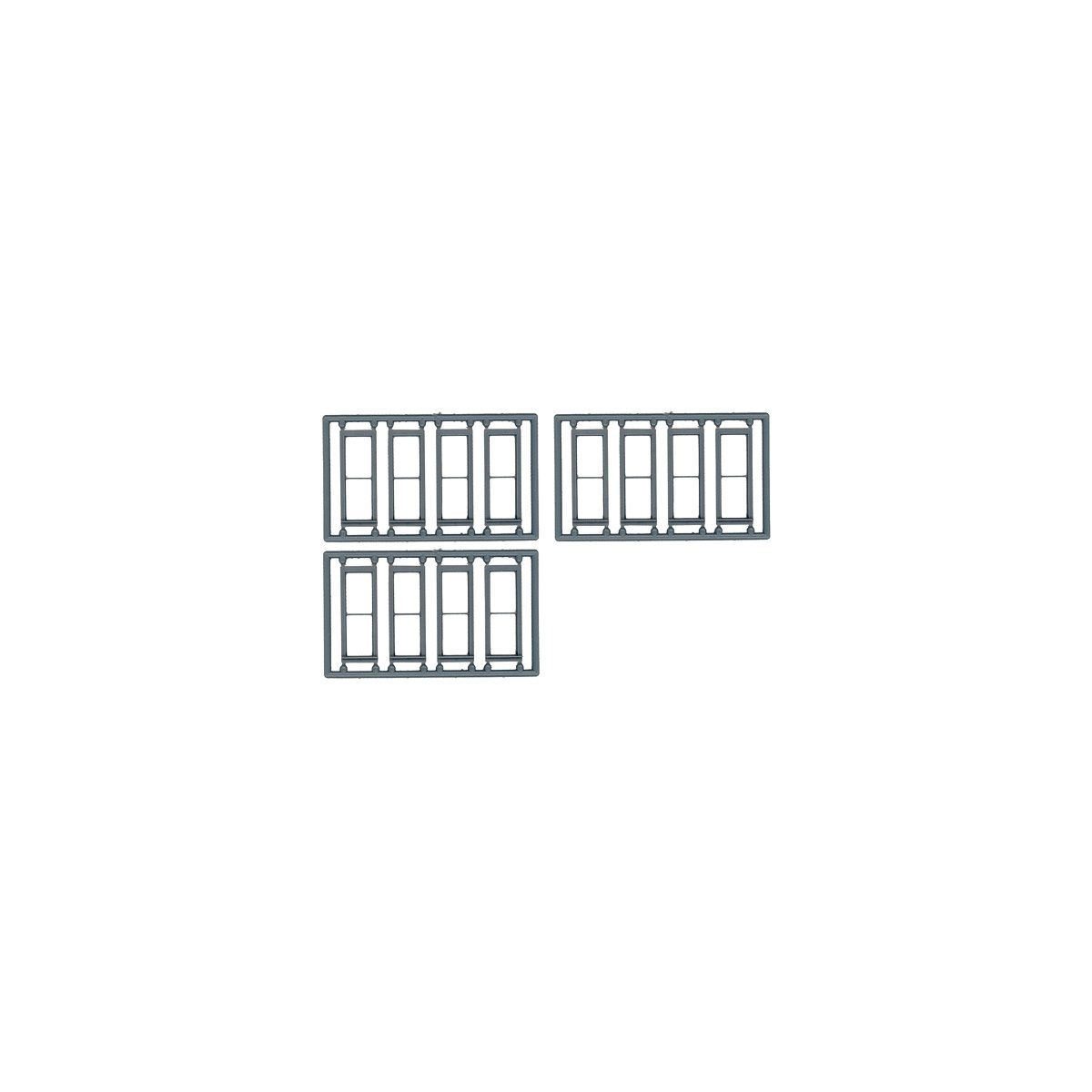 Windows - Double Hung pkg(12) -- 1/1 Scale 30 x 92` (Fits .385 x 1.1` Opening), HO, Tichy Train Group 8096
