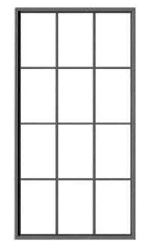 12-Pane Masonry Window with Precut Glazing -- Scale 64 x 126′ 162 x 320cm pkg(4), O, Tichy Train Group 2089
