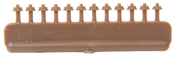 Nut, Bolt & Washer Detail -- 5-1/2` Hex Nut on Bolt w/7` Washer, Styrene, Rust Color, pkg(96), HO, Tichy Train Group 8271