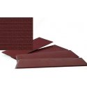 Brick Sheet - 4 x 9-3/4′ 10.1 x 24.7cm pkg(4) -- Dark Red, HO, Walthers Cornerstone 3523