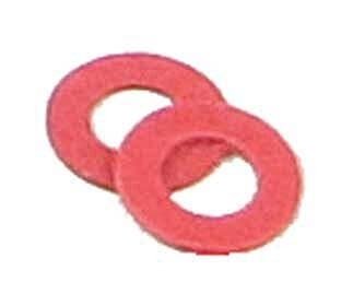 Insulating Fiber Washers pkg(48) -- .015′ .04cm Thick (red), All Scales, Kadee Quality Products 208