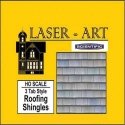 Laser-Cut Roof Shingles - 4 x 9′ 10.2 x 15.2cm Sheets -- Three-Tab pkg(6), HO, Laser-Art by Scientific 41001