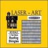 Laser-Cut Roof Shingles - 4 x 9′ 10.2 x 15.2cm Sheets -- Three-Tab pkg(6), HO, Laser-Art by Scientific 41001