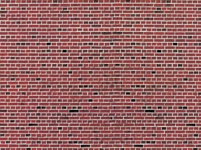 Stone Pattern Embossed Paper - 10 x 5′ 25.4 x 12.7cm pkg(10) -- Red Brick, HO, Vollmer Gmbh 46042