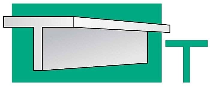 14` Styrene T-Beam/Column -- .257 x .085` pkg(2), All Scales, Evergreen Scale Models 768