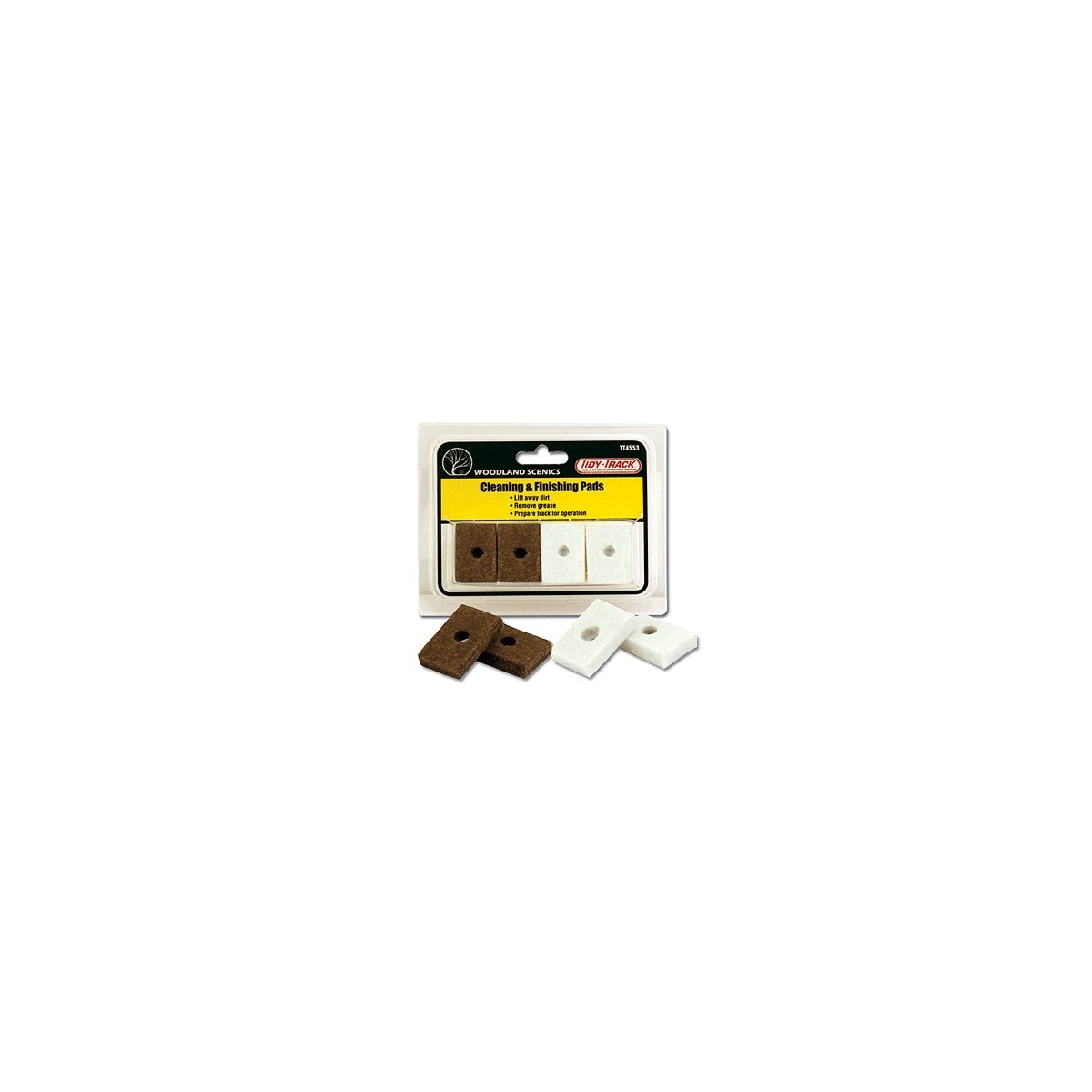 Cleaning & Finishing Replacement Pads - Tidy Track(TM) -- pkg(8), All Scales, Woodland Scenics 4553