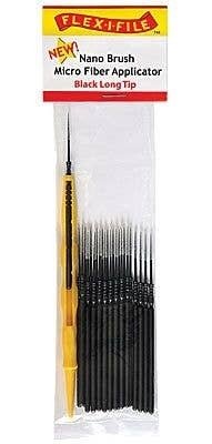 Long Tip Nano Brush Bulk Pack -- Black, Contains 100 Nano Brushes & 1 Applic, All Scales, Profile Accessories Inc. N934002B