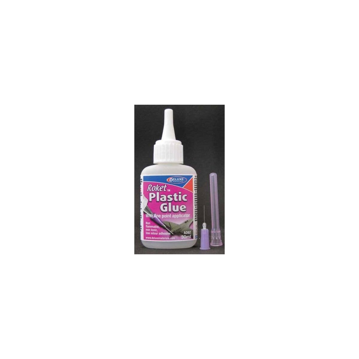 Roket Plastic Glue -- 1oz 29.6mL, All Scales, Deluxe Materials Ltd AD62