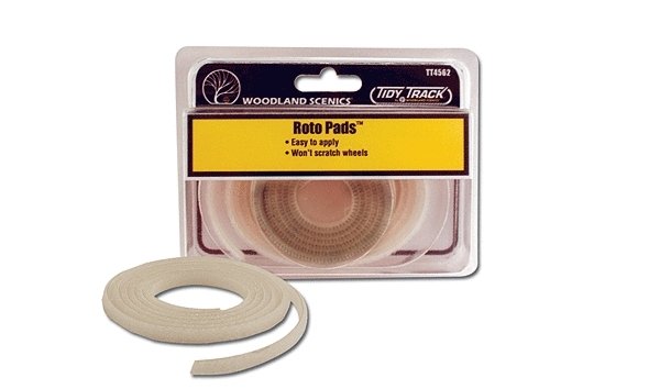 Roto Wheel Cleaner(TM) Replacement Roto Pads(TM) - Tidy Track(TM) -- 8 Sets for HO Clean, All Scales, Woodland Scenics 4562