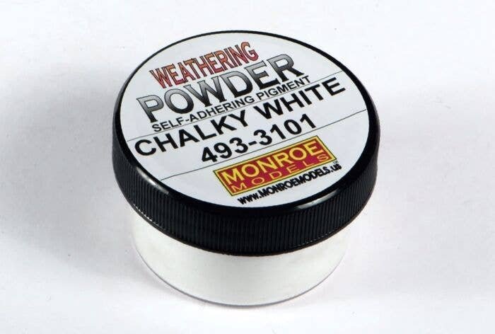 Weathering Powder - 1oz 29.6mL -- Chalky White, All Scales, Monroe Models 3101