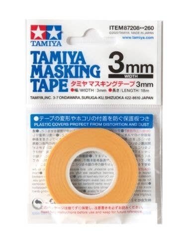 Masking Tape -- 7/64` x 59` 3mm x 18m, All Scales, Tamiya Paints 87208