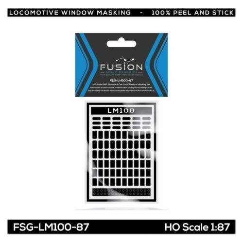 EMD Standard Cab Locomotive Window Masking Set, HO, FUSION SCALE GRAPHICS 120100