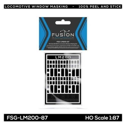 GE GEVO Locomotive Window Masking Set, HO, FUSION SCALE GRAPHICS 120200
