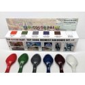 Midwest Railroads Paint Set -- Set 1 Includes SOO Red, SOO White, MRL Blue & Gray, BN Gr, All Scales, Tru-Color Paint 11004