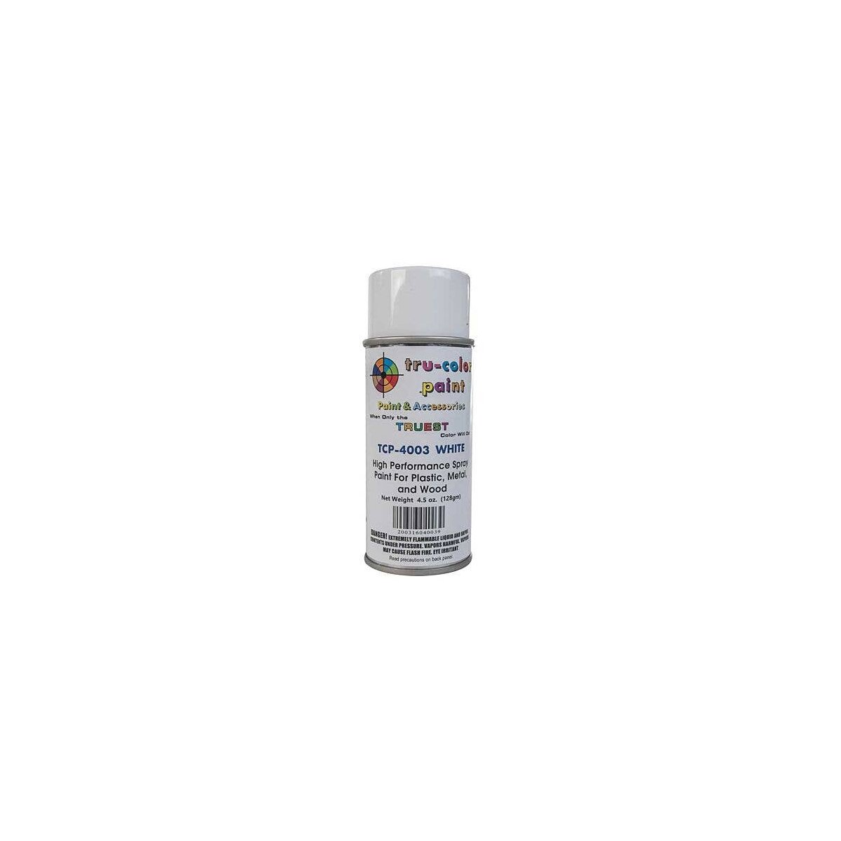Aerosol Spray Paint 4.5oz 135ml Can -- Gloss White, All Scales, Tru-Color Paint 4003