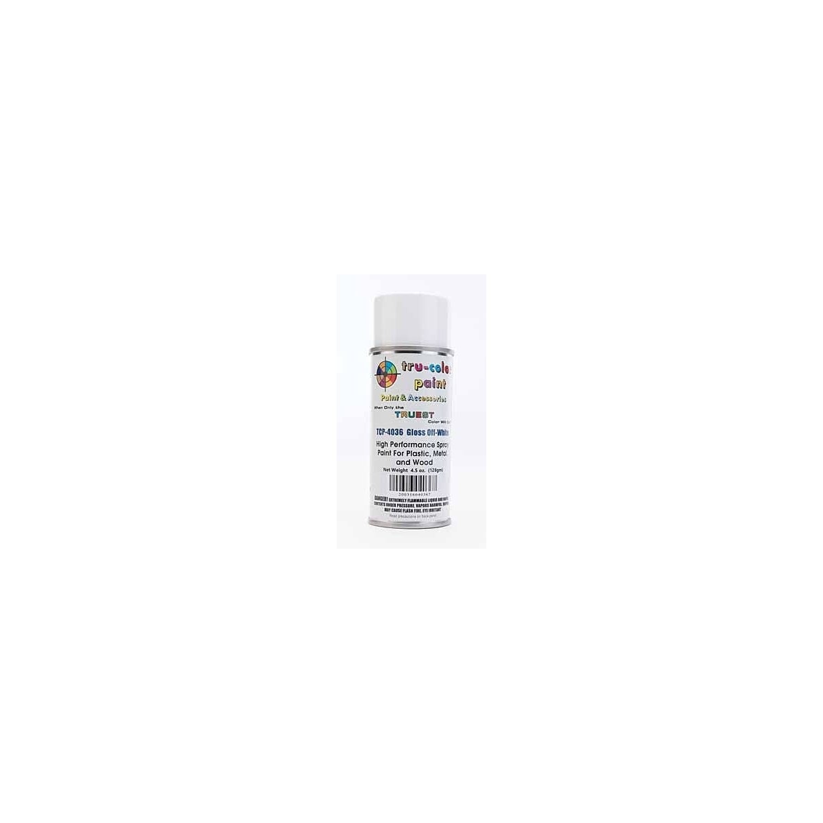 Aerosol Spray Paint 4.5oz 135ml Can -- Gloss Off-White, All Scales, Tru-Color Paint 4036