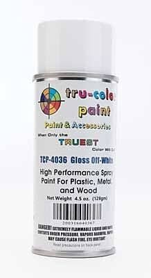Aerosol Spray Paint 4.5oz 135ml Can -- Gloss Off-White, All Scales, Tru-Color Paint 4036