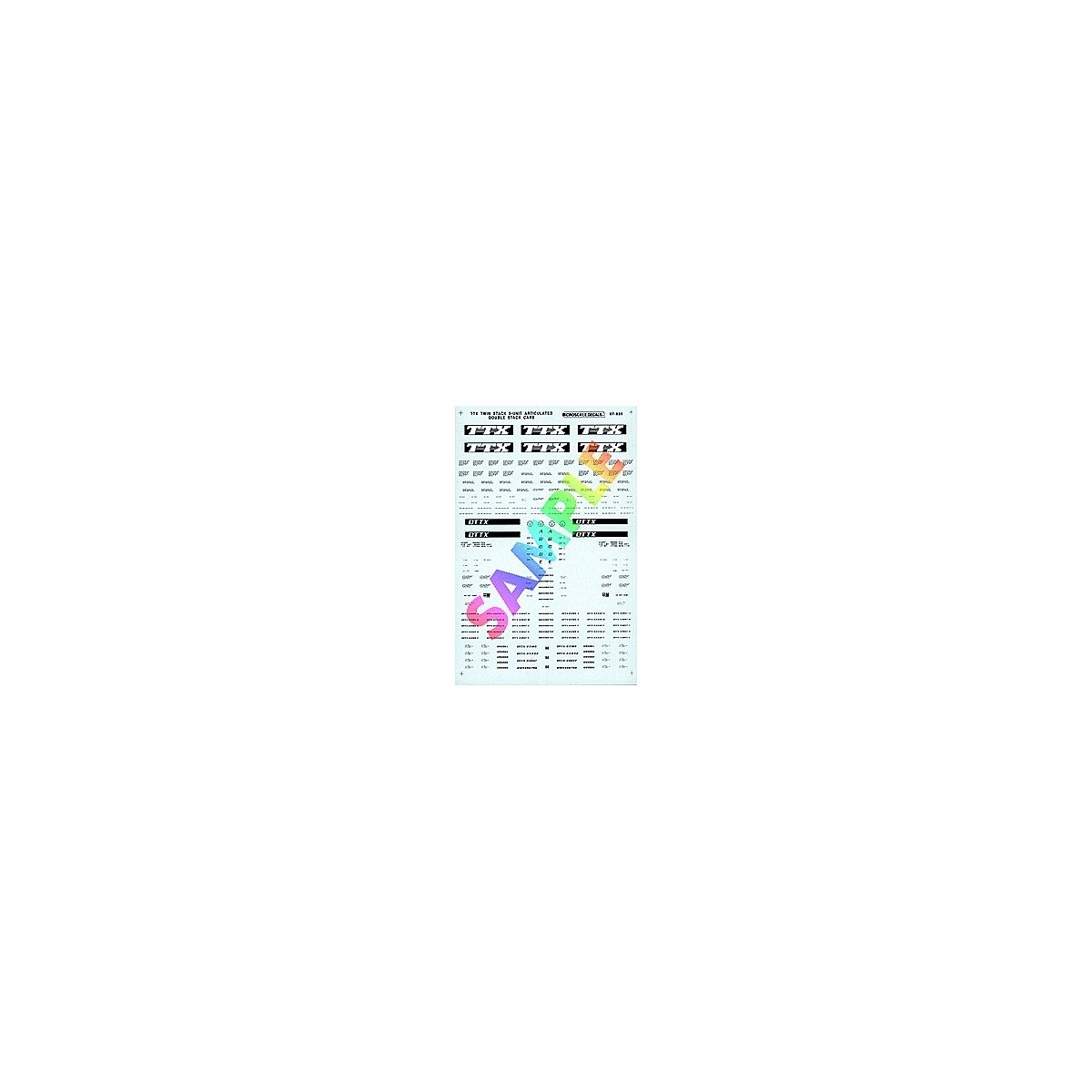 Twin-Stack Car Decals -- Gunderson Trailer-Train (Modern, yellow), HO, A Line Product 27712