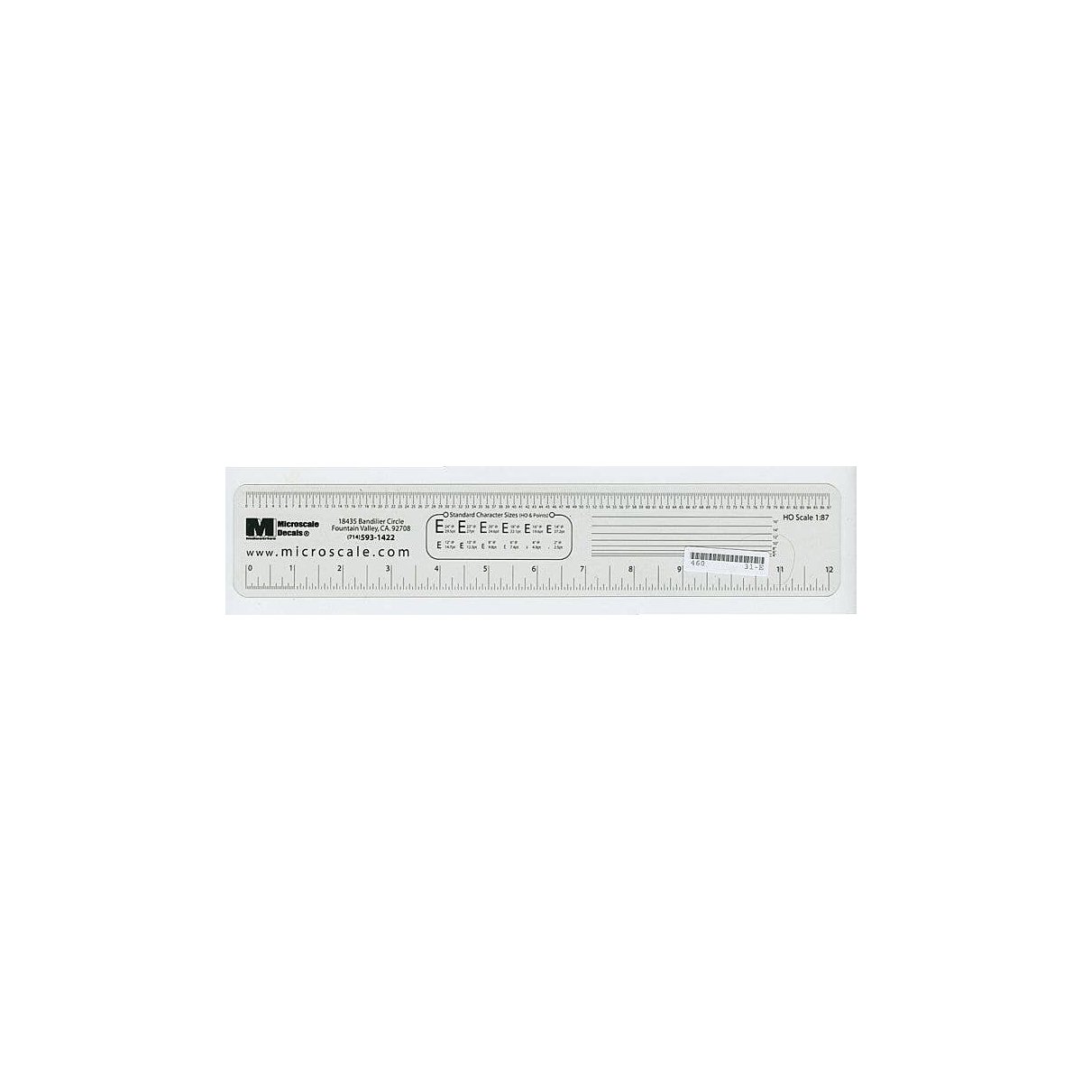 Microscale - Clear (See-Through) HO Scale Ruler, HO, Microscale Industries Inc 31