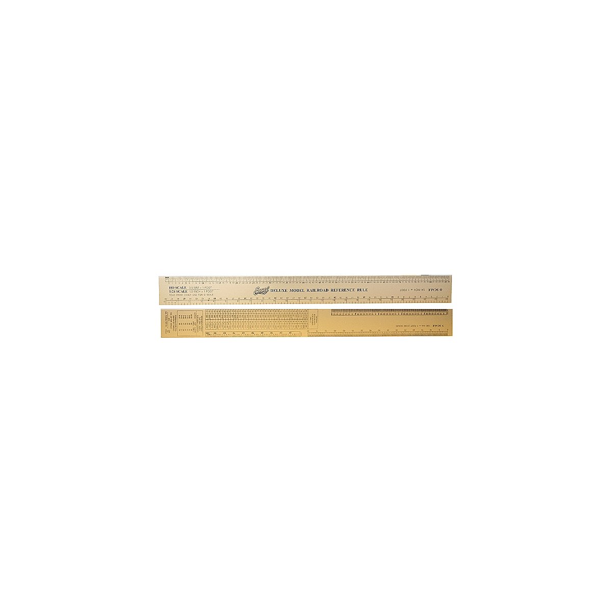 Deluxe Model Railroad Reference Ruler -- Gold Anodized Aluminum - 12-1/2′ 31.8, All Scales, Excel Hobby Blades Corp. 55778