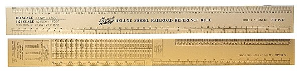 Deluxe Model Railroad Reference Ruler -- Gold Anodized Aluminum - 12-1/2′ 31.8, All Scales, Excel Hobby Blades Corp. 55778