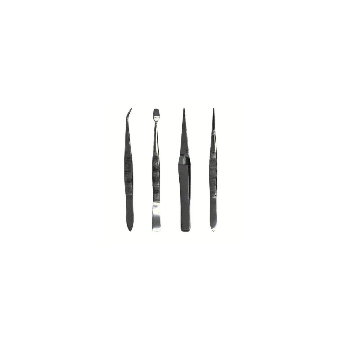 Stainless Steel Tweezers -- 4 Piece Set, Pouch, All Scales, Excel Hobby Blades Corp. 30416