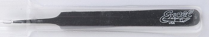 Straight Fine Point Tweezers -- Black, All Scales, Excel Hobby Blades Corp. 30421