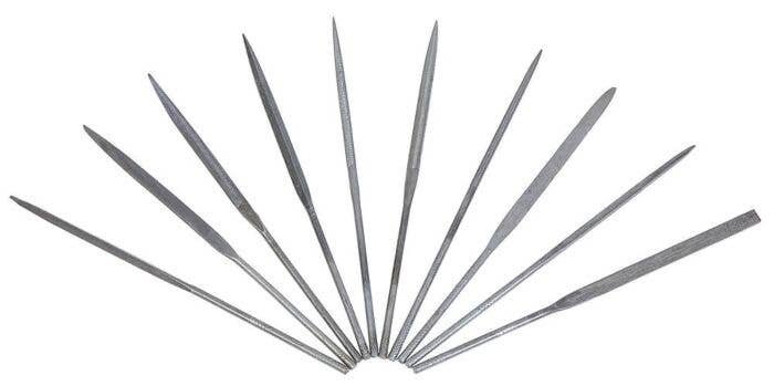 Needle File Set -- 10-Piece Set, Each: 4-5/16′ 11cm Long, All Scales, Faller Gmbh 170525
