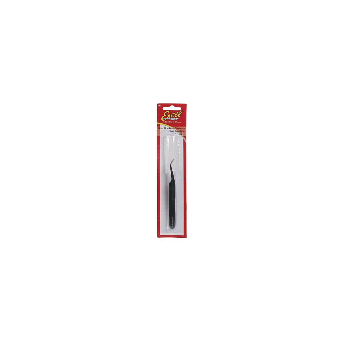 Slanted Fine Point Tweezers -- Black, All Scales, Excel Hobby Blades Corp. 30420