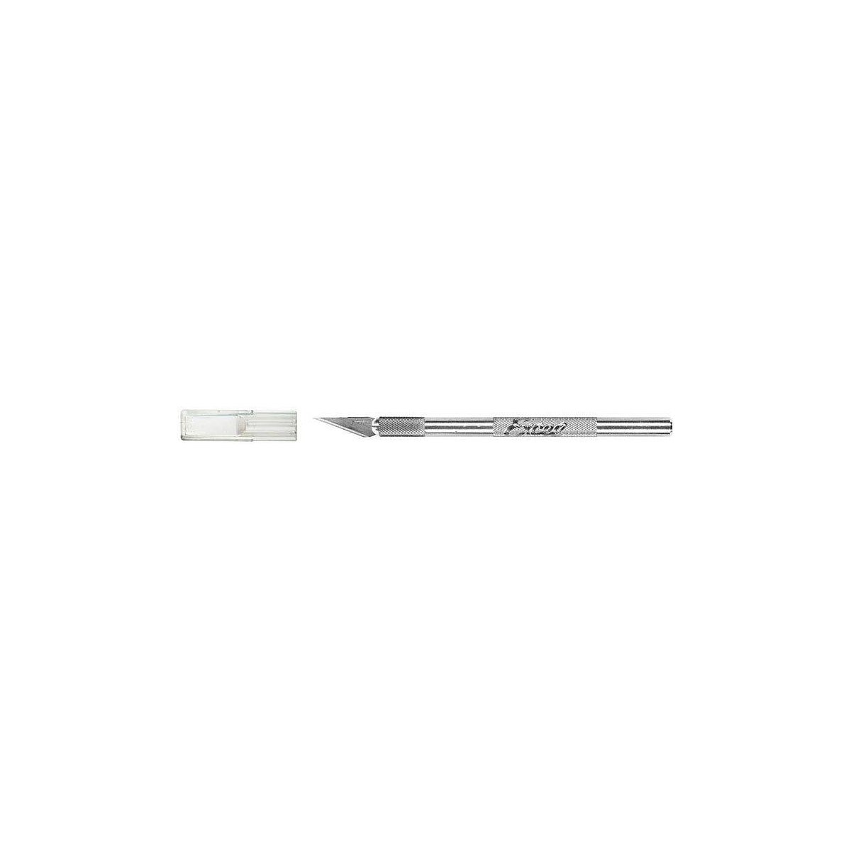 K1 Round Aluminum Handle Knife -- Carded with Safety Cap & 5 20011 Blades, All Scales, Excel Hobby Blades Corp. 15001