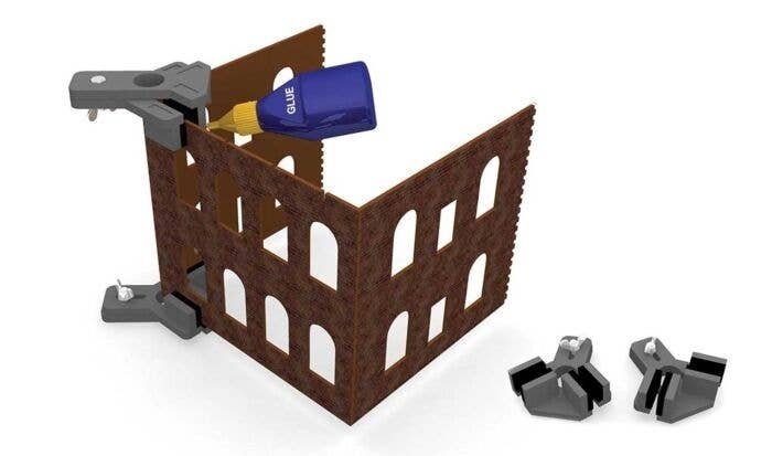 Right Angle Hold & Glue Set -- 2 Right Angle Holders/Clamps, HO, Bachmann Industries 39010