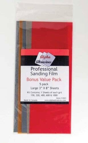 Professional Sanding Film 3 x 8′ 7.6 x 20.3cm Sheets -- Includes: 1 Each 150, 32, All Scales, Profile Accessories Inc. 201