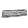 Budd 85′ Full-Length Dome w/Lights - Ready to Run - Silver Series(R) -- Amtrak (Phase III, Equal red & blue Stripes), HO, Bach
