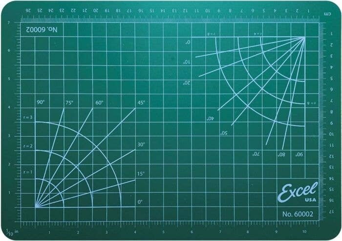 Self-Healing Cutting Mat - Green -- 8-1/2 x 12 x 1/8′ 21.6 x 30.5 x 0.3cm, All Scales, Excel Hobby Blades Corp. 60002