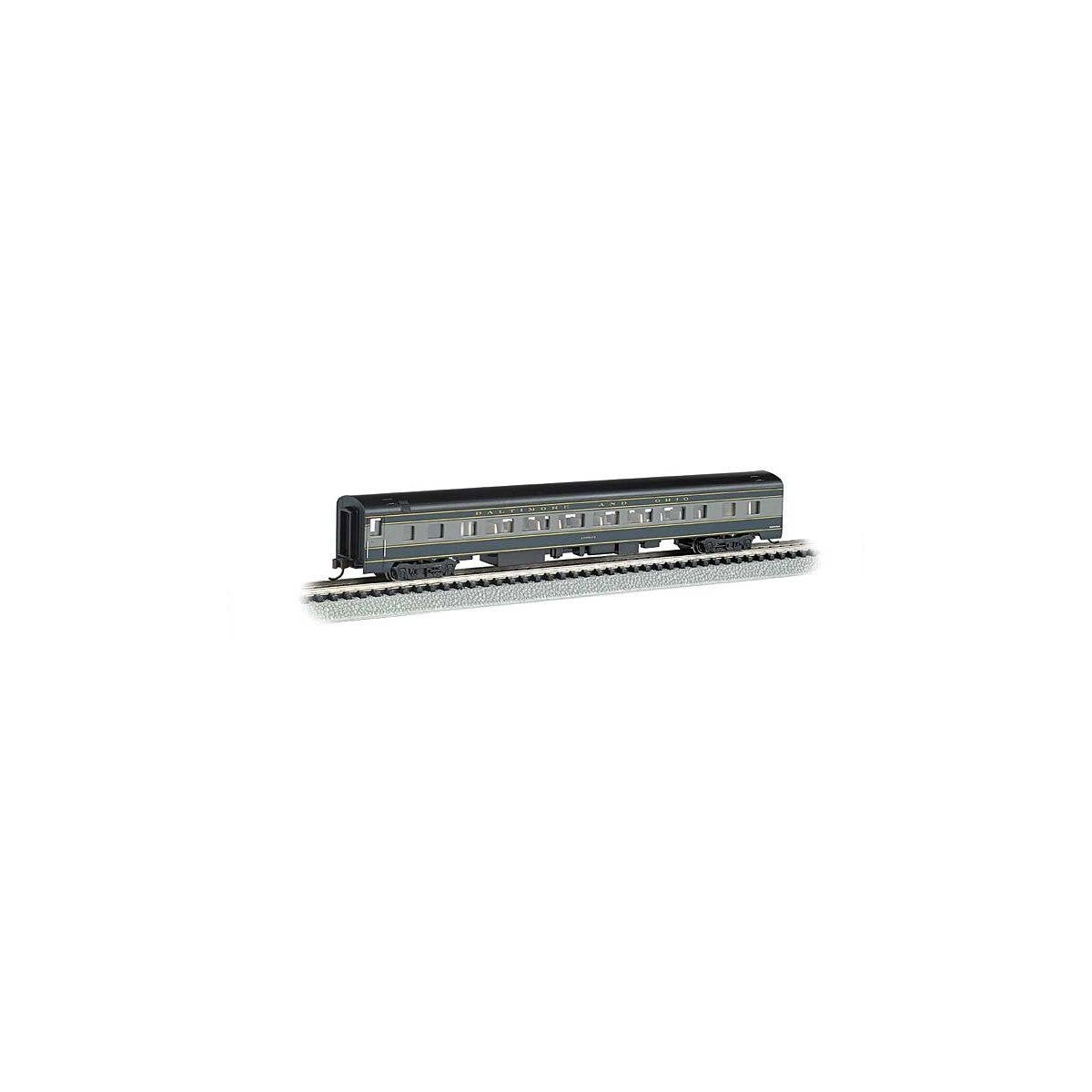 85′ Smooth-Side Coach w/Lighting - Ready to Run -- Baltimore & Ohio (blue, gray, black), N, Bachmann Industries 14253