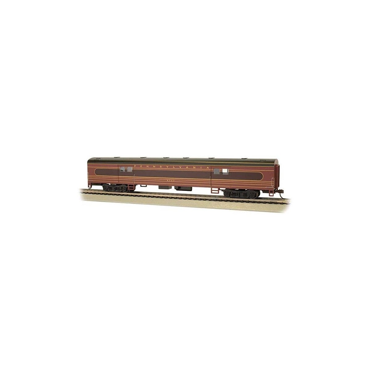 72′ Smooth-Side Baggage - Ready to Run -- Pennsylvania Railroad 6707 (Fleet of Modernism Tuscan, red, black), HO, Bachmann Ind